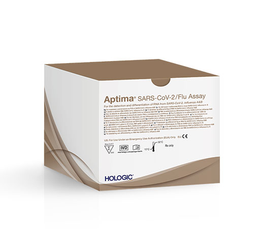 Hologic Aptima® SARS-CoV-2/Flu Assay mot vit bakgrund