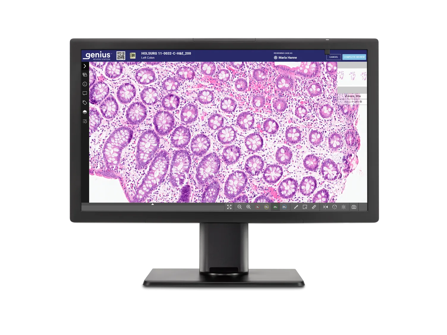 Genius Review Station mot vit bakgrund