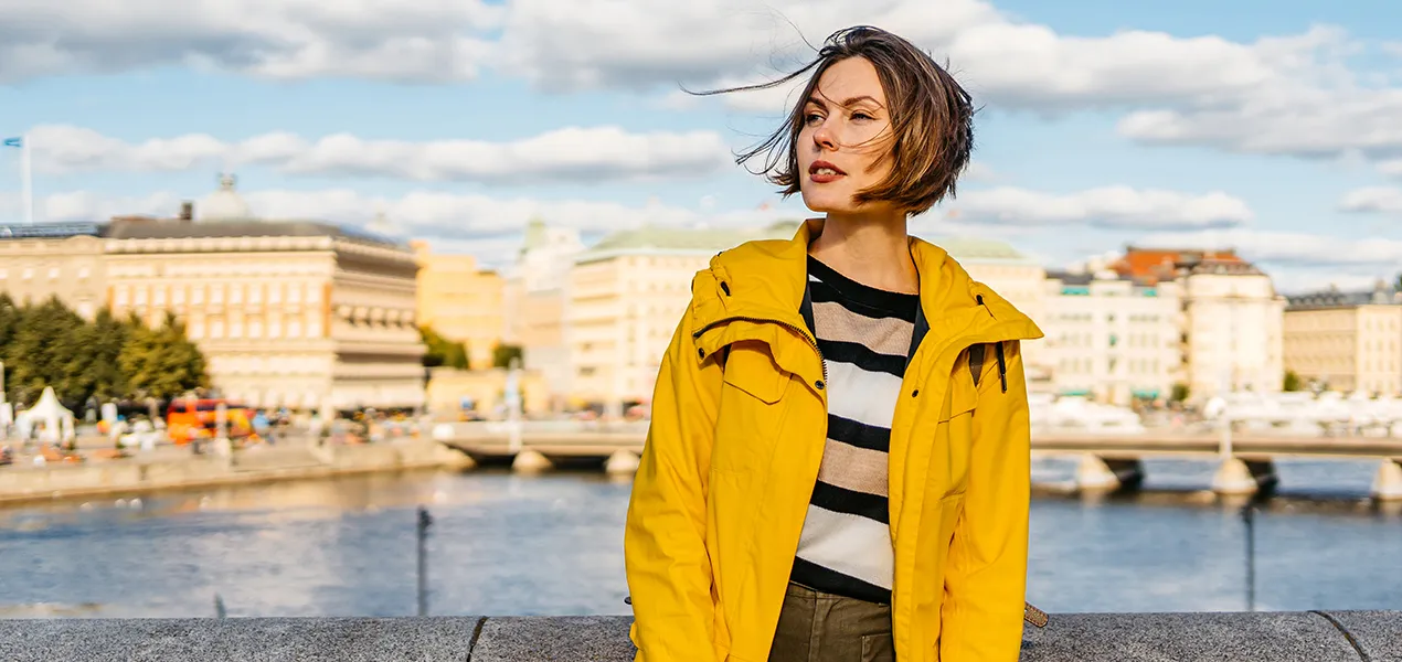 Woman standing on bridge