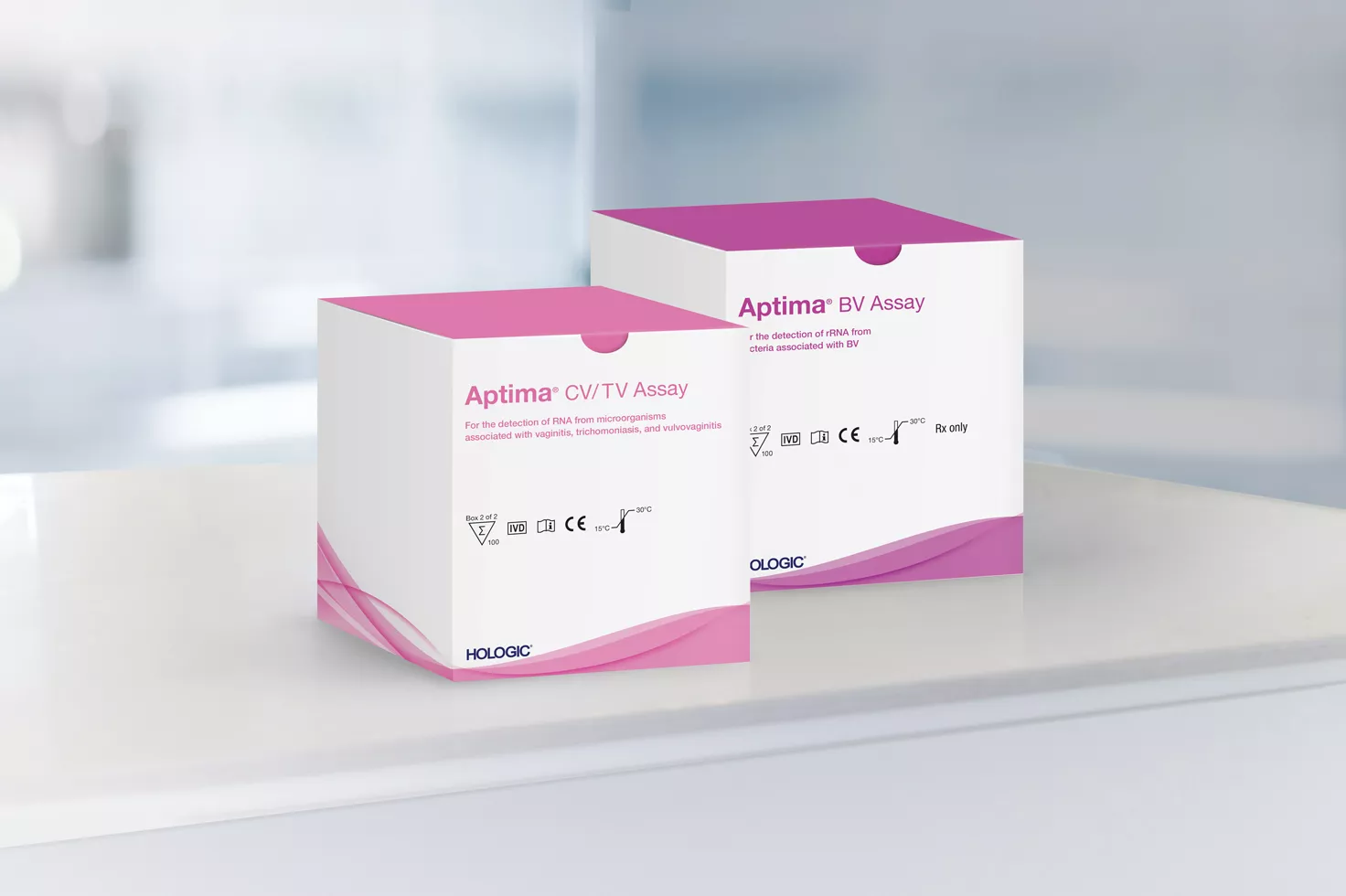 Analysförpackningar mot laboratoriebakgrund