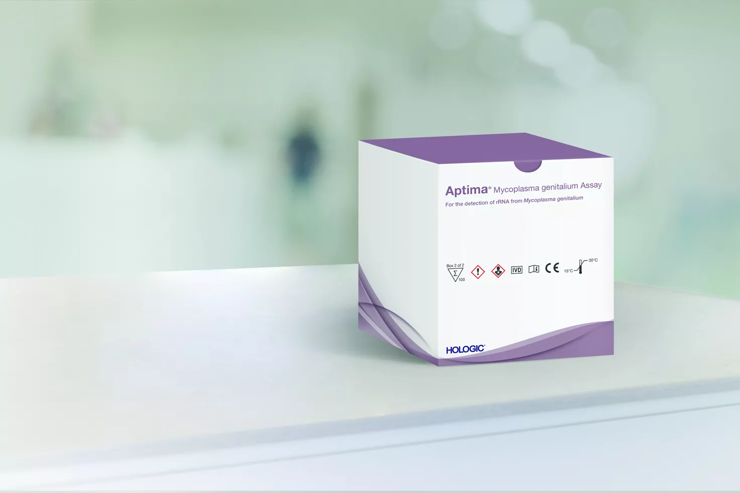 Analysförpackning mot laboratoriebakgrund