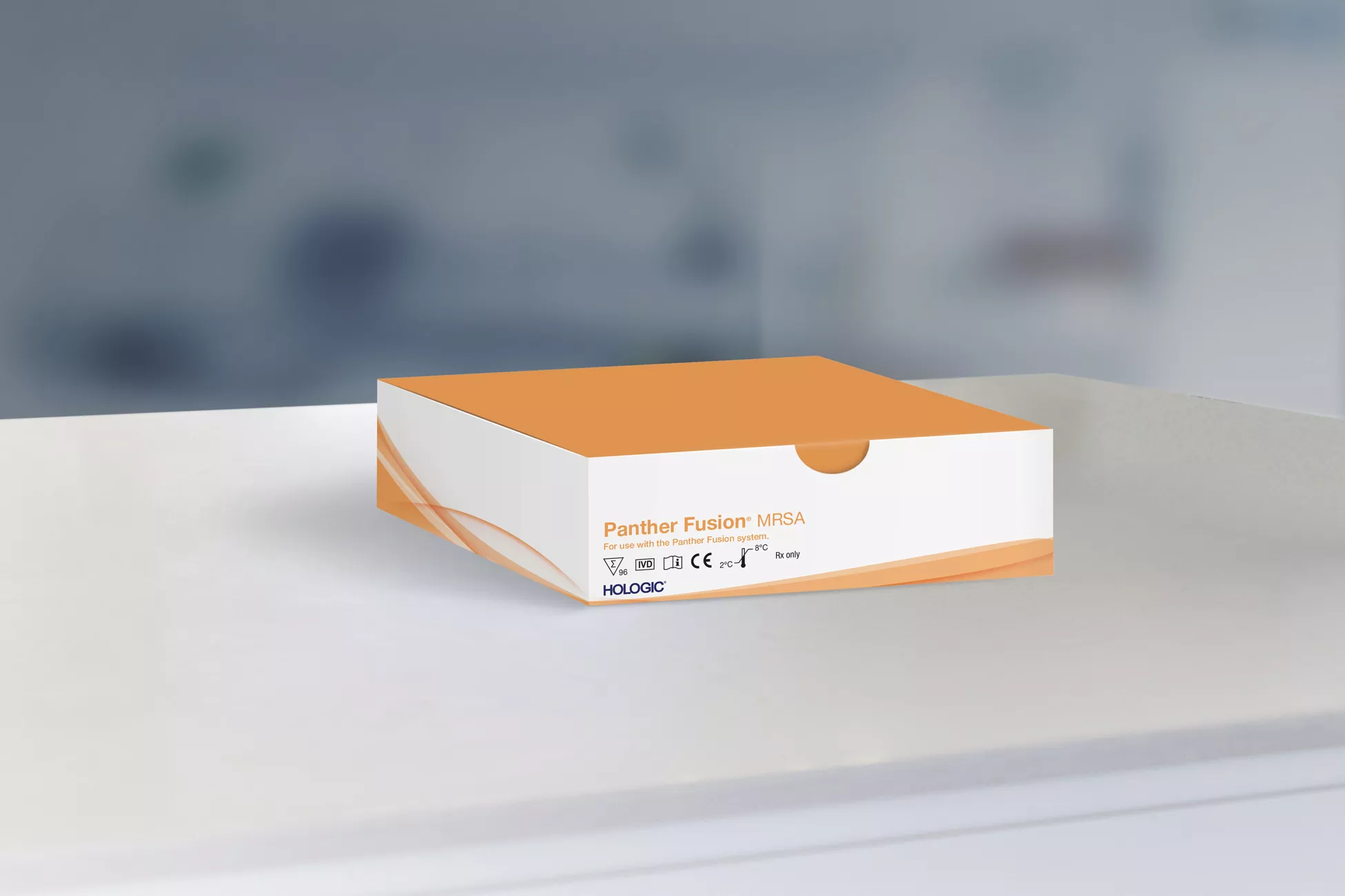 Analysförpackning mot laboratoriebakgrund